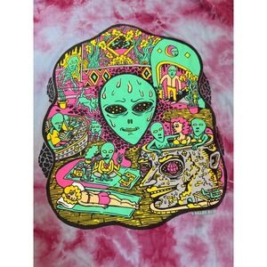 Killer Acid No Bad Trips Tie Dye Graphic TShirt Men's Medium Pink Alien Limited